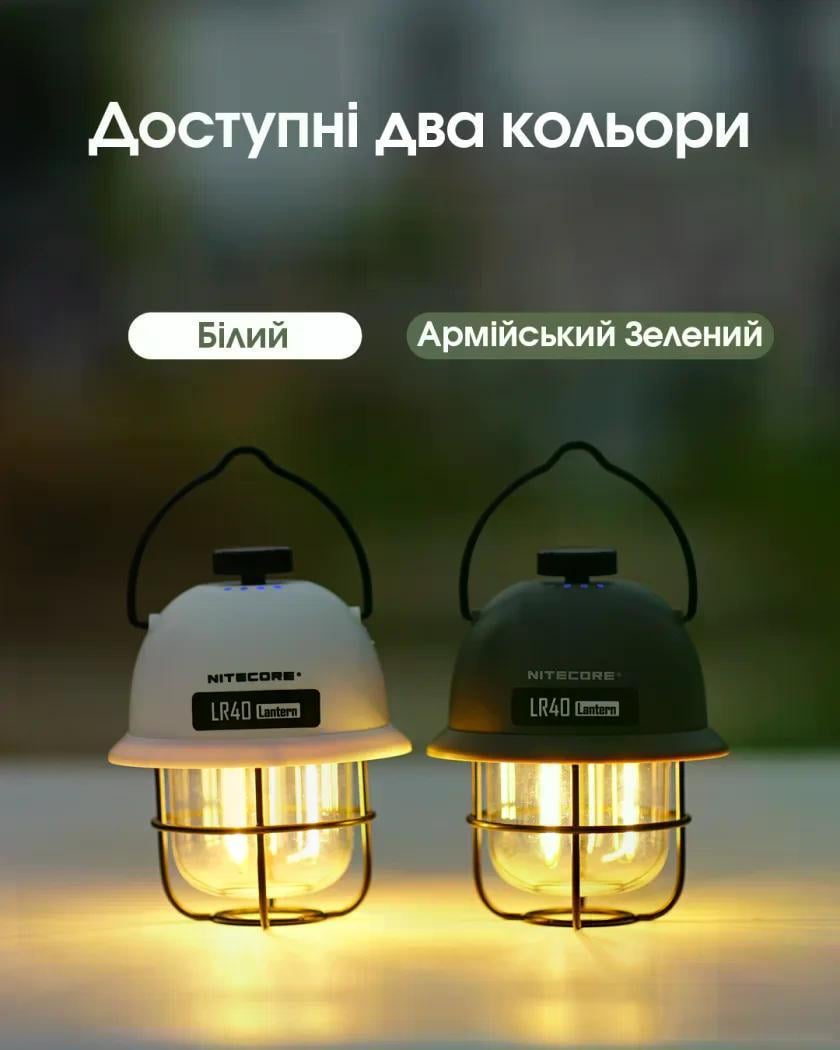 Ліхтар кемпінговий зPower Bank Nitecore LR40 USB Type-C Зелений (27831833) - фото 7