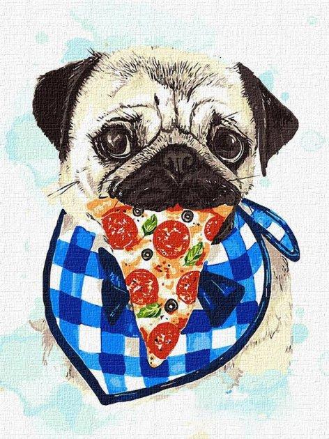 Картина по номерам Идейка Поклонник пиццы 30х40 см (КНО4260)