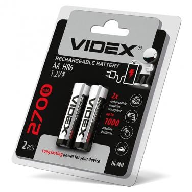 Акумулятор Videx AA 2700 mAh 1,2V R6 Ni-MH (2197127133) - фото 1 Акумулятор Videx AA 2700 mAh 1,2V R6 Ni-MH (2197127133) - фото 1