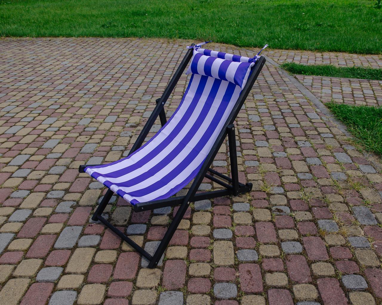 Шезлонг для дачи тканевый XRmaster с подушкой Голубо белый/Черный (0001758) - фото 2 Шезлонг для дачи тканевый XRmaster с подушкой Голубо белый/Черный (0001758) - фото 2