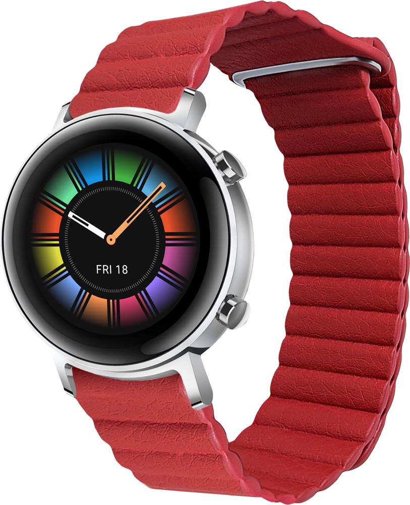 Ремешок кожаный Genis для Huawei Watch GT 2 42 мм Red (26489-2D)