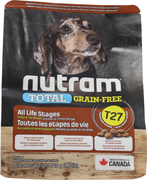 Корм сухой беззерновой для собак Nutram T27 Chicken and Turkey Small Dog 340 г (24149766)