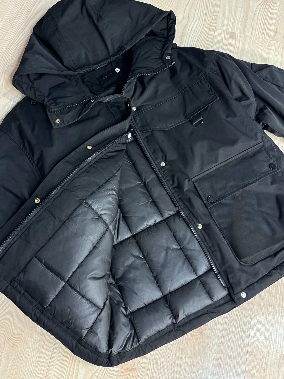 Куртка жіноча Snow Passion 6617 парка з капюшоном кишені оверсайз р. 46 Чорний (1005)