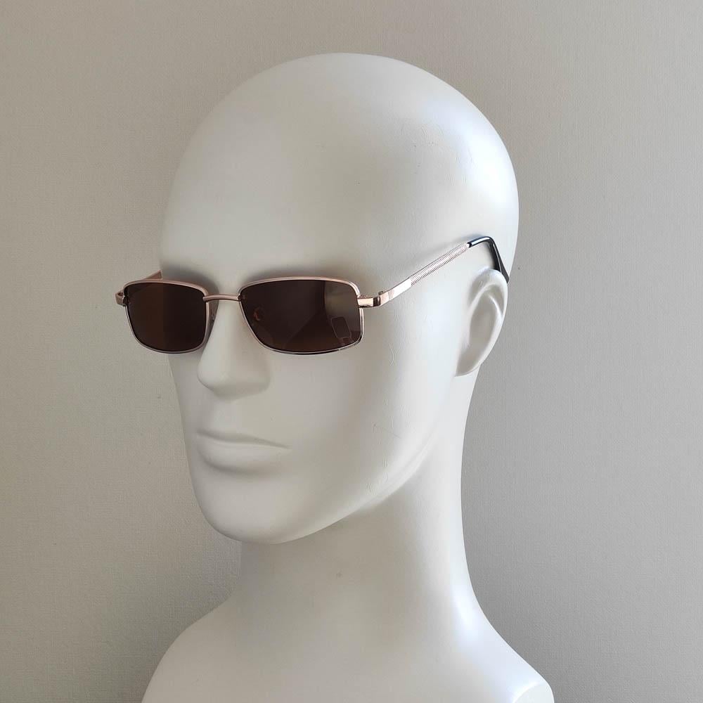 Солнцезащитные очки поляризованные 1013 NN с золотистой оправой Коричневый (46636)