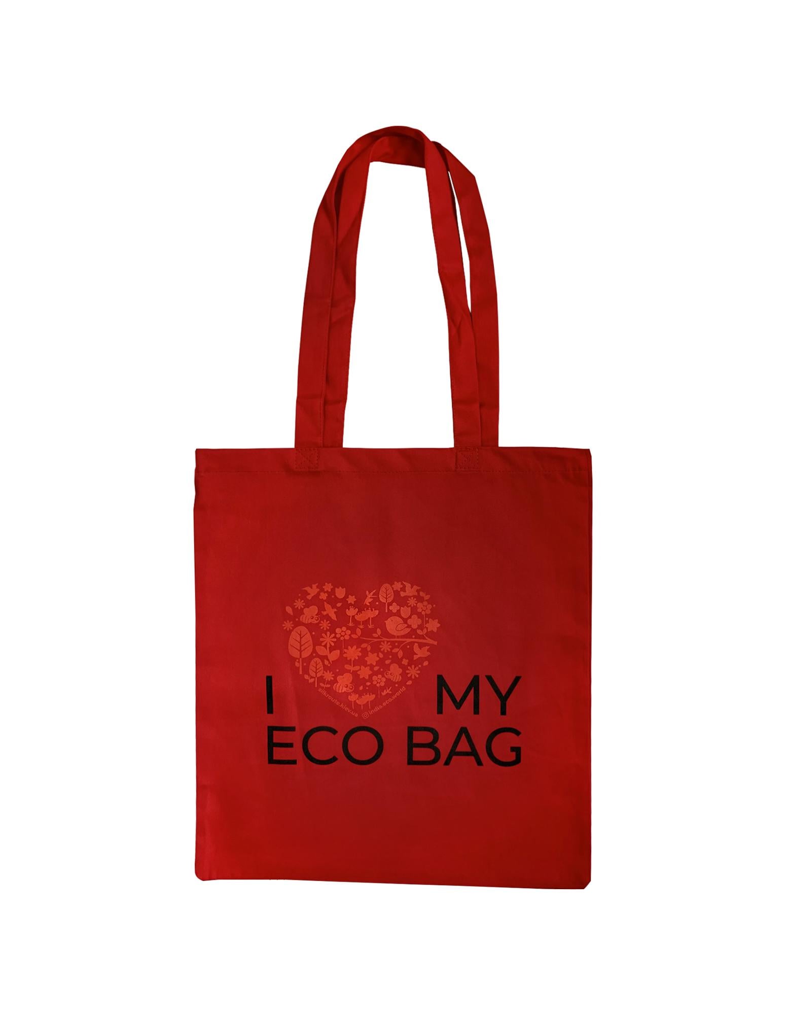 Эко сумка шоппер Silk Route I love my eco bag Красный