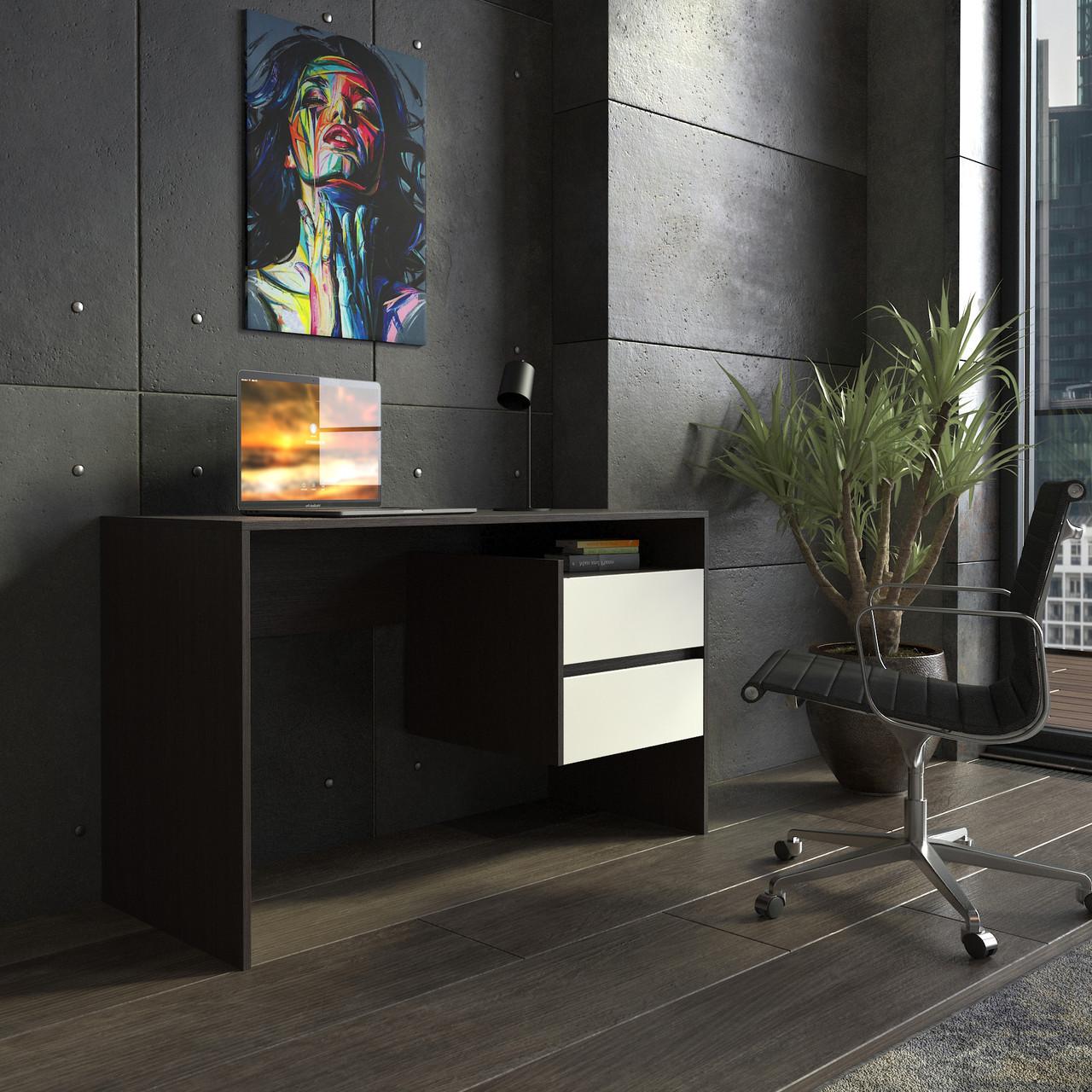 Письменный стол с ящиками Венге Темный/Белый (ST-0006)