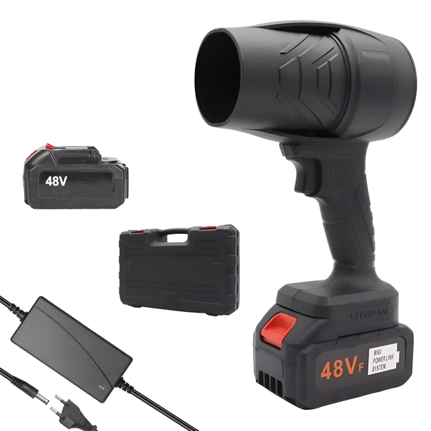 Воздуходувка садовая со съемным аккумулятором и чемоданом для переноски 48 Вт Черный (2767679156) Воздуходувка садовая со съемным аккумулятором и чемоданом для переноски 48 Вт Черный (2767679156)