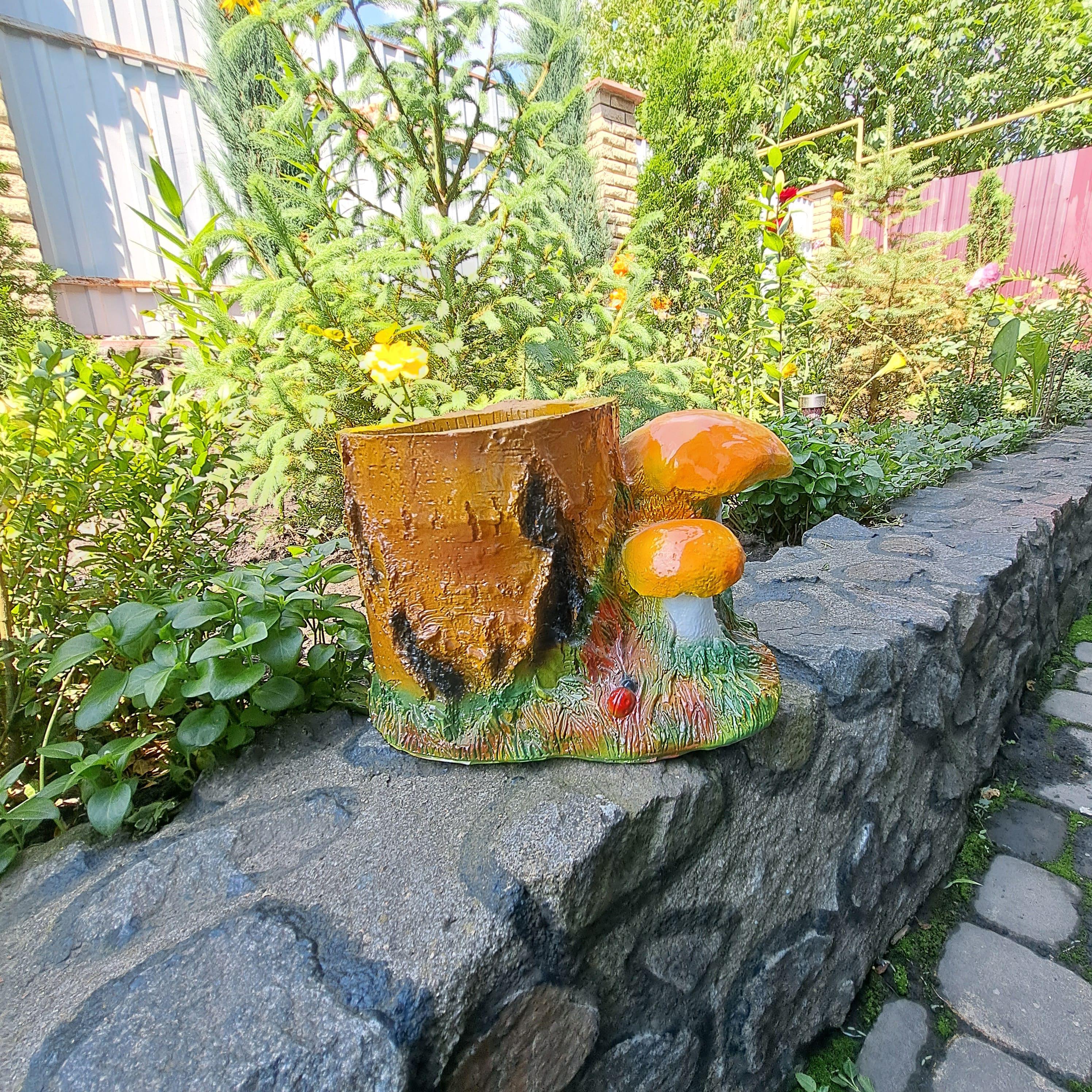 Подставка для цветов Пенек березовый рыжий (18784958) Подставка для цветов Пенек березовый рыжий (18784958)