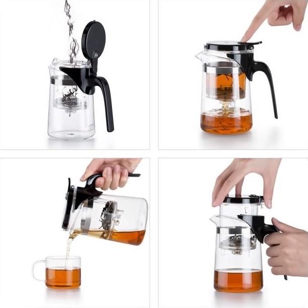 Типод для чаю Samadoyo SAG-08 з кнопкою 500 мл Прозорий (343) - фото 3