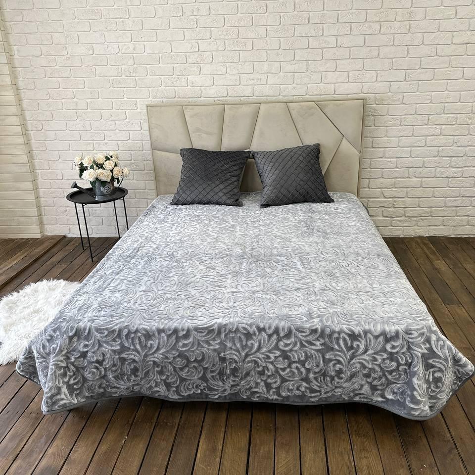 Плед м'який 210х230 см Сірий (Д-plush-pled-002) - фото 5