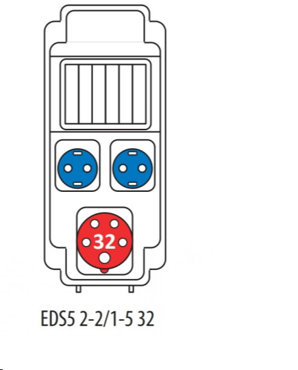 ᐉ Строительный щит с розетками ETI 004483151 с разъемами EDS5 2-2/1-5 ...