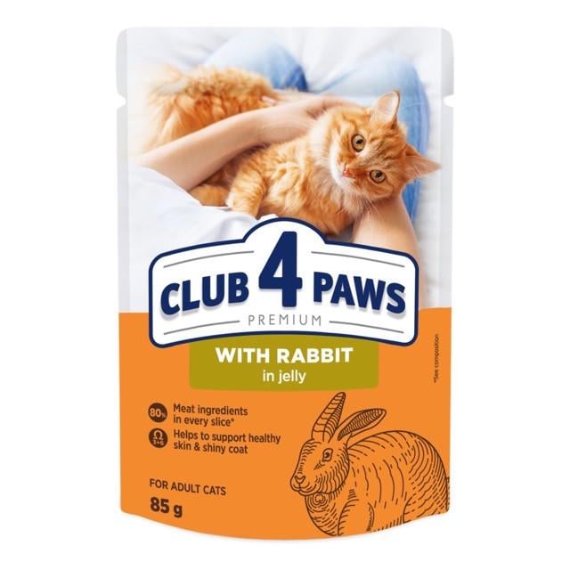 Корм для котів вологий Club 4 Paws Преміум з кроликом у желе 100 г 24 шт.