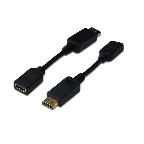 Перехідник для підключення до монітора з DisplayPort на HDMI AM/AF ASSMANN 15 см Чорний (587804)