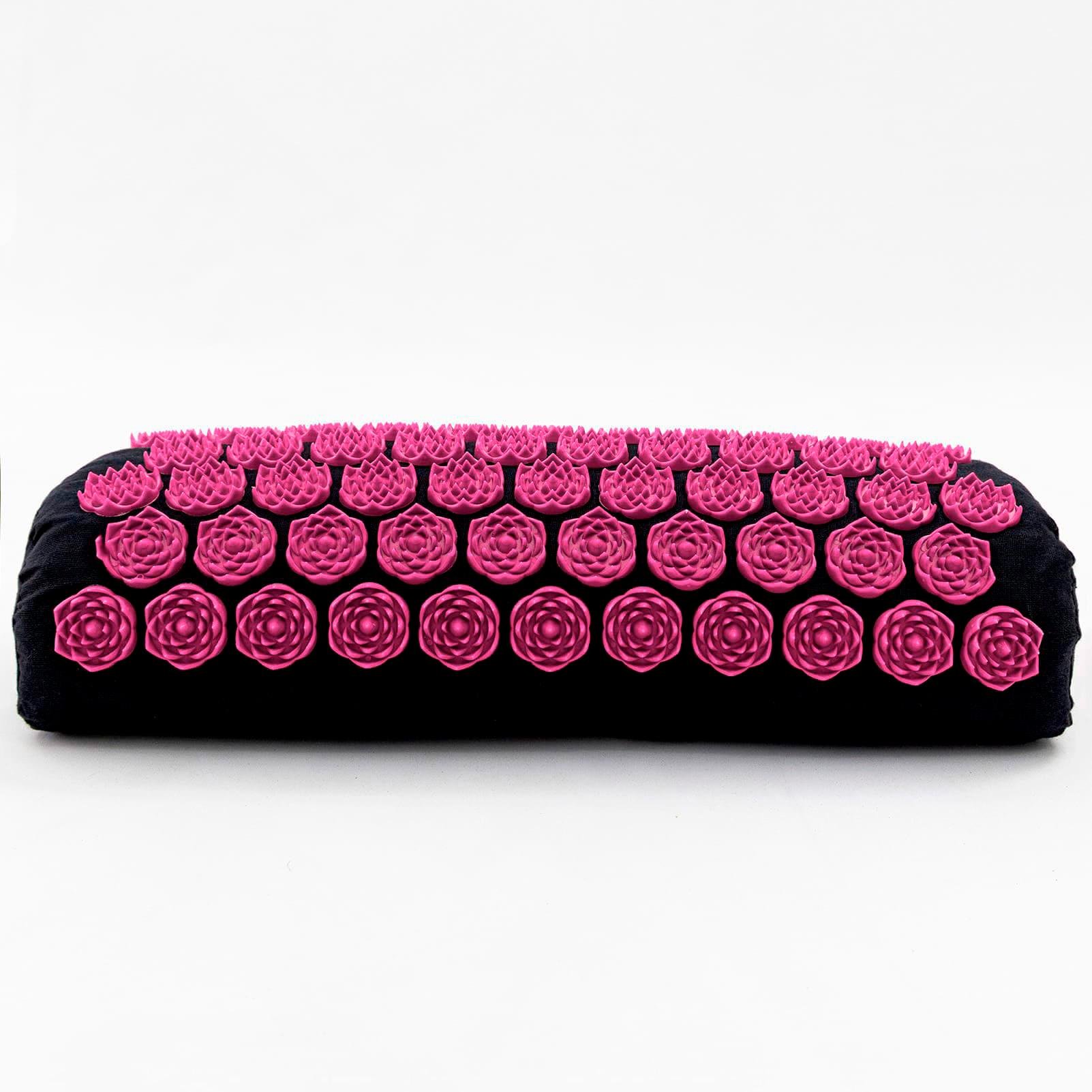 Килимок масажний Аплікатор Кузнєцова/валик для спини/шиї/голови OSPORT Lotus Mat EcoPro Чорно-рожевий (apl-022) - фото 6