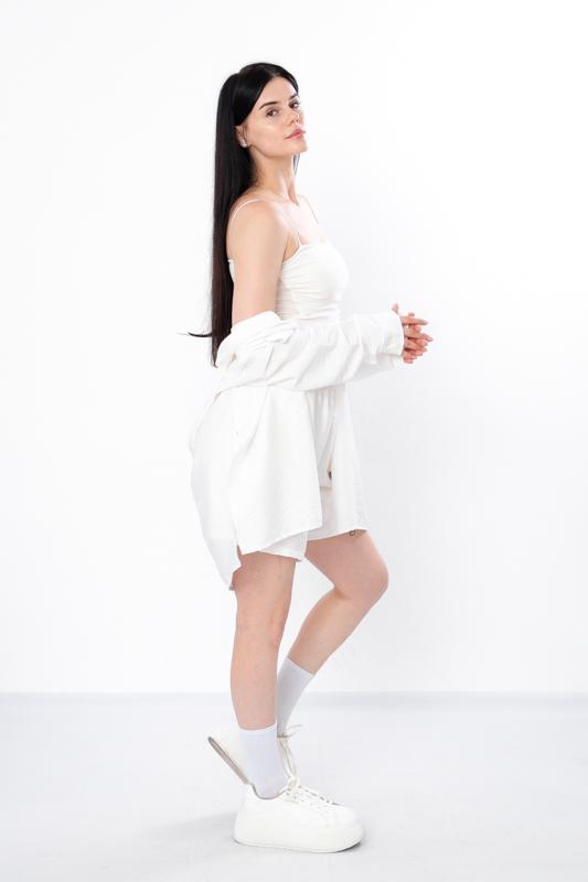 Комплект жіночий рубашка/шорти Носи Своє L Білий (3386-117-v9) - фото 3 Комплект жіночий рубашка/шорти Носи Своє L Білий (3386-117-v9) - фото 3