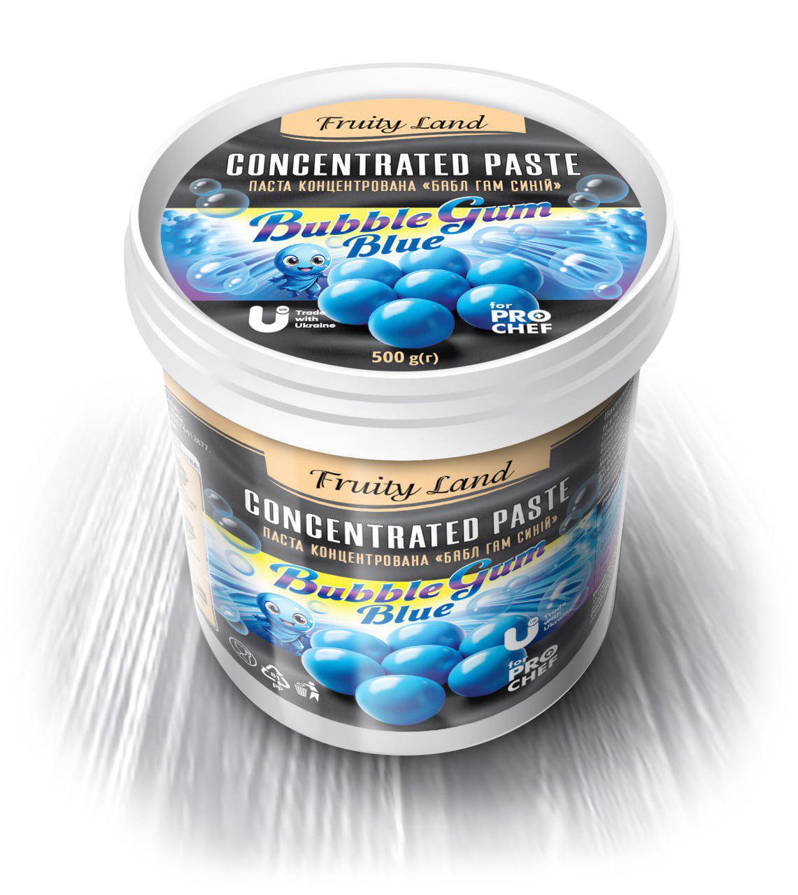 Паста концентрированная Fruity Land Бабл гамм со вкусом жевательной резинки 500 г Синий