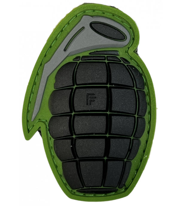 Шеврон ПВХ Граната Лимонка на липучке Black/Green/Grey (KG-9262)