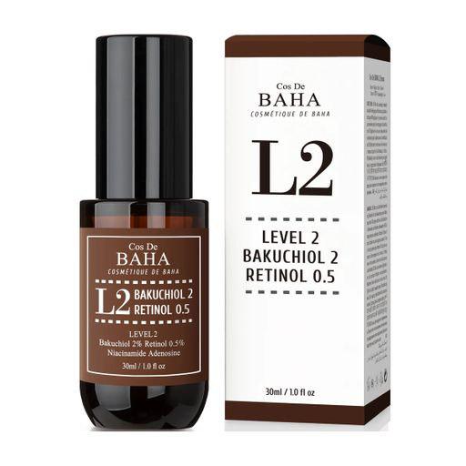 Сыворотка для лица с ретинолом 0,5% и бакучиолом 2% COS DE BAHA L2 30 мл