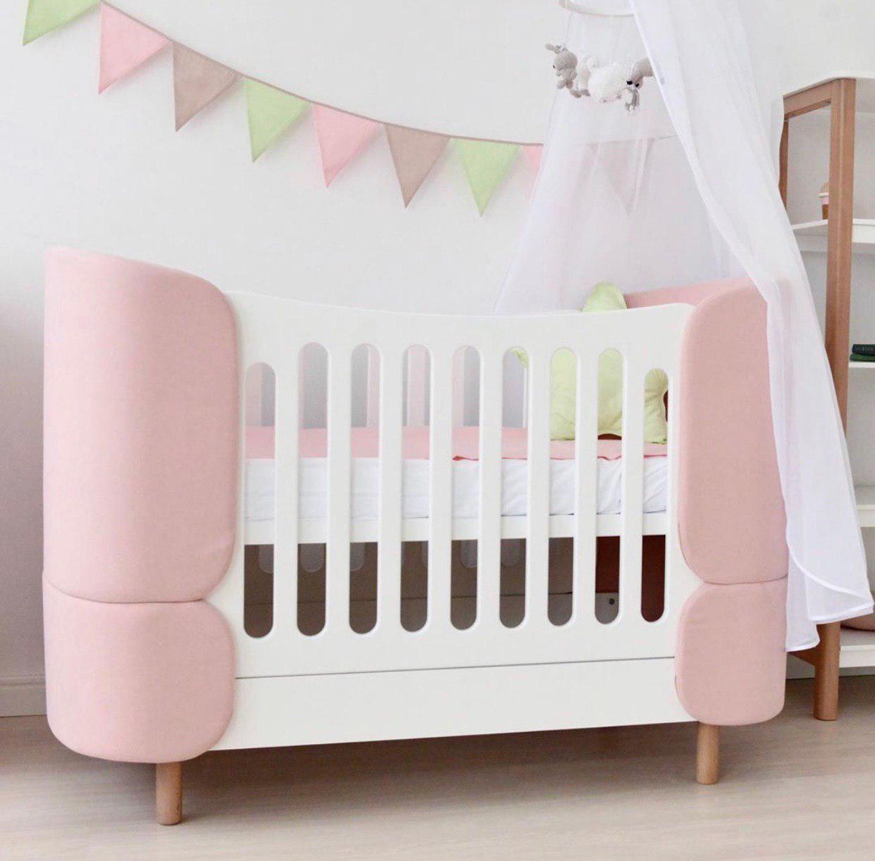 Кроватка-трансформер soft 0-7 лет Розовый (Lamon1010) - фото 1