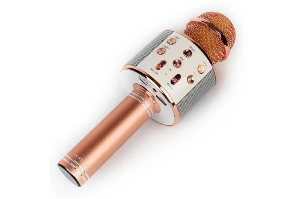 Мікрофон караоке Wster WS-858 Bluetooth Rose Gold (373835)