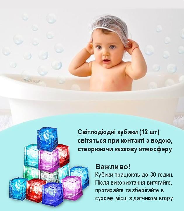 Набор Кубики для купания детей и напитков полихромные 12 шт. Прозрачный - фото 7