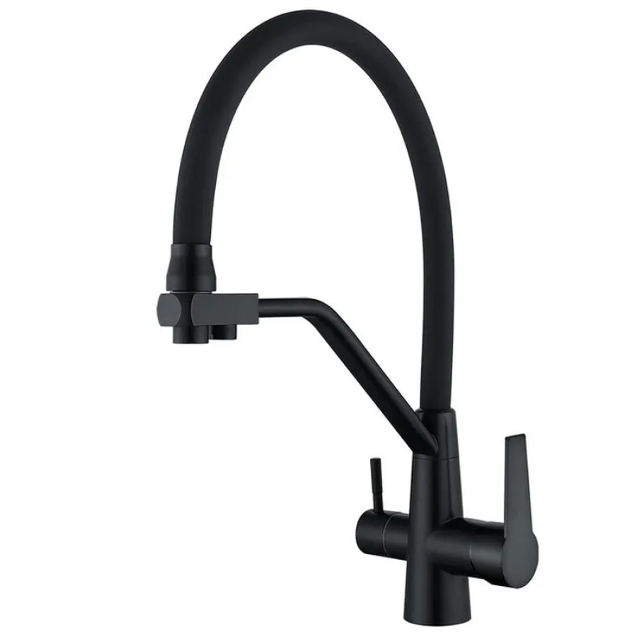 Змішувач кухонний з виходом для питної води MIXXUS FUL-021 Black (MI6021)