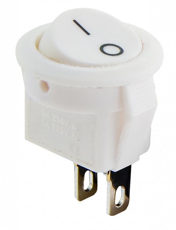 Переключатель круглый АСКО-Укрем KCD5-2-101 WH/WH 1 клавиша 1NO без подсветки 17 мм Белый (A0140040131)