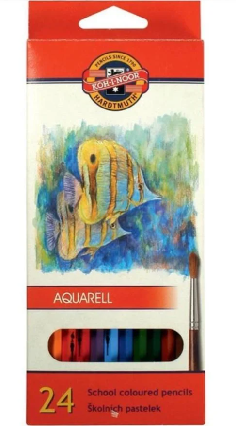 Олівці кольорові акварельні Mondeluz Koh-i-Noor 24 кольори