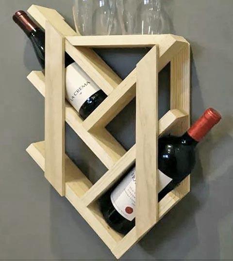 Полка для вина настенная из дерева Когавара Бланже (ПНК-028601)