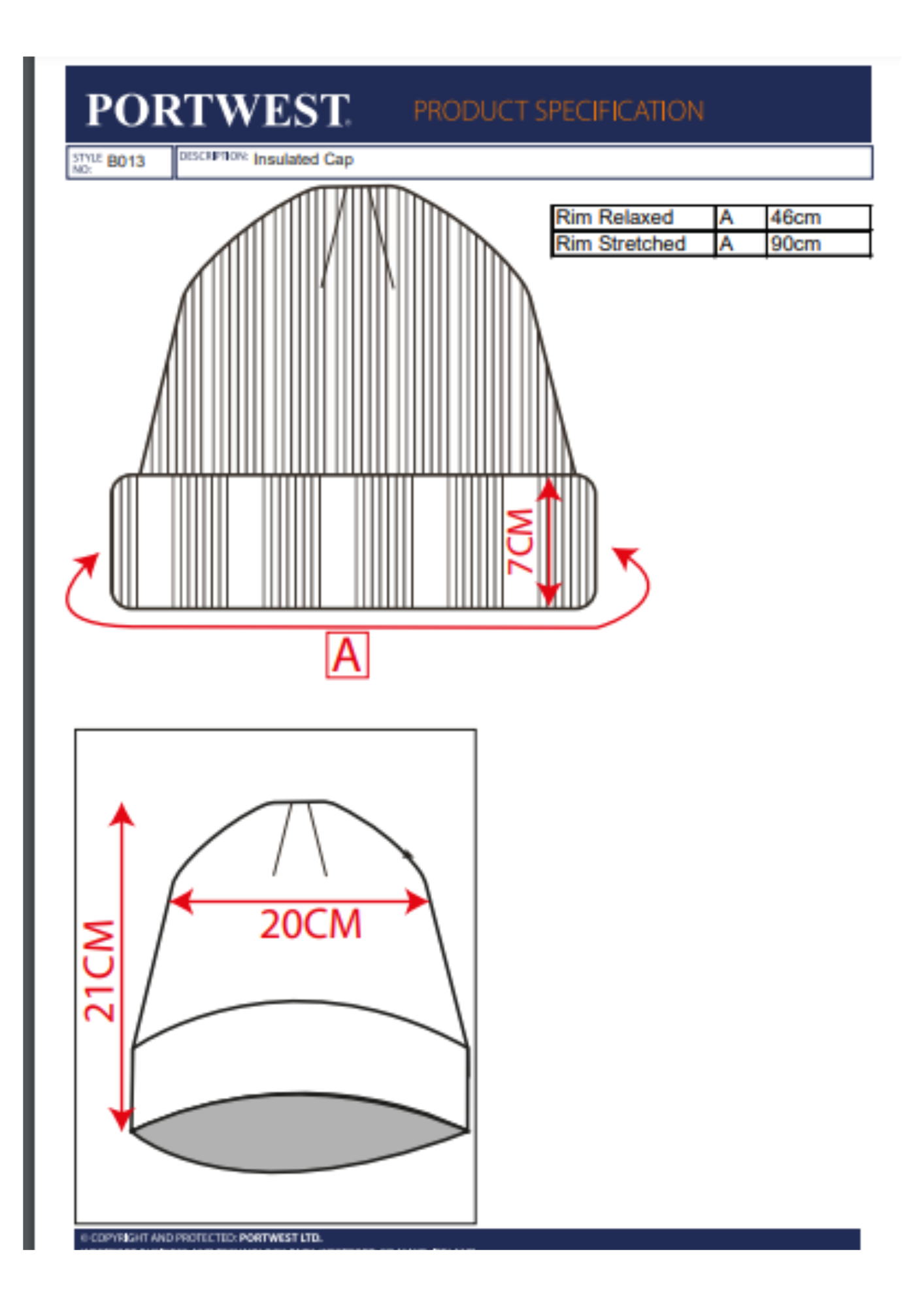 Шапка Portwest Insulated Knit Beanie B013 Чорний - фото 2