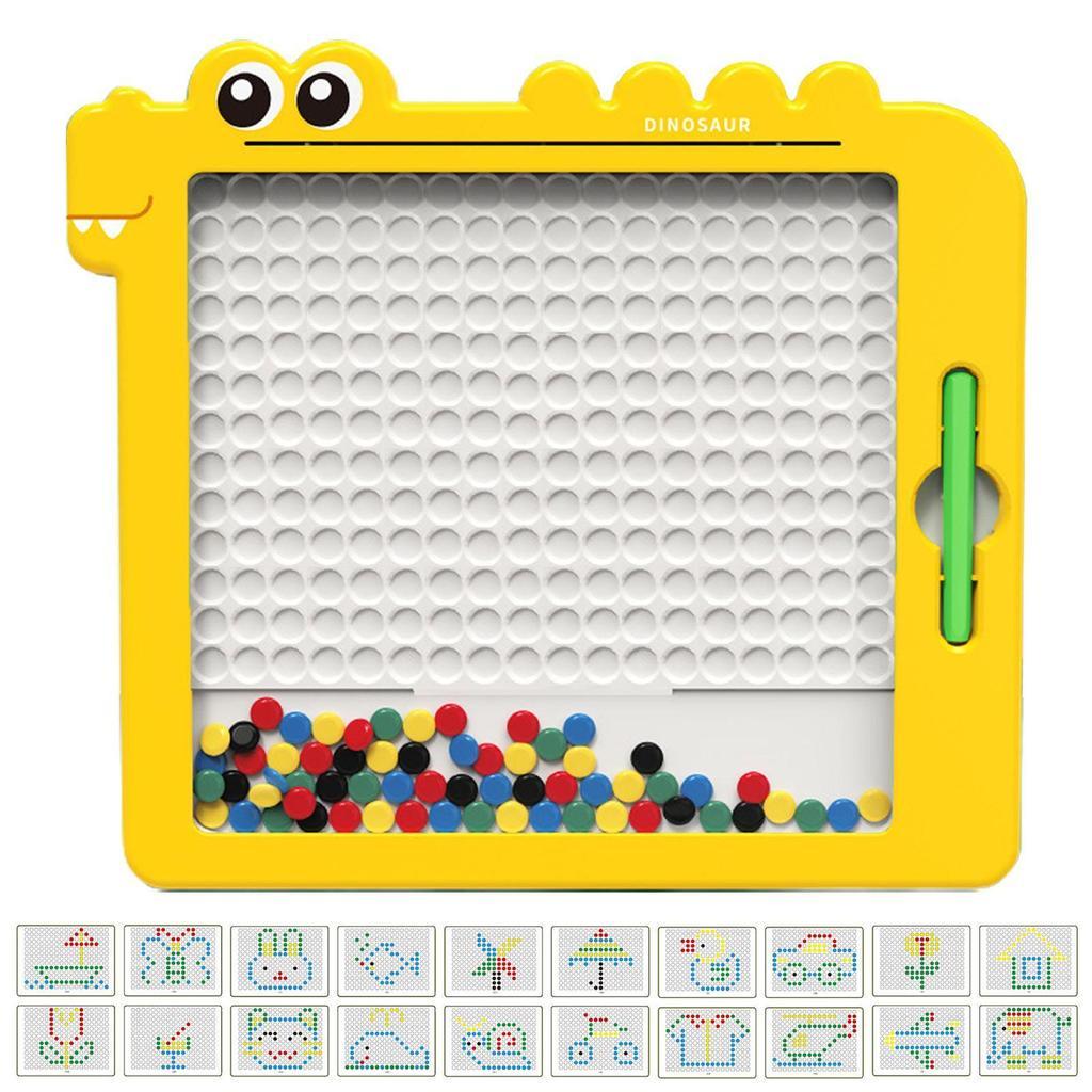 Мозаика DinoBoard детская магнитная в комплекте с 20 трафаретами Желтый (377)