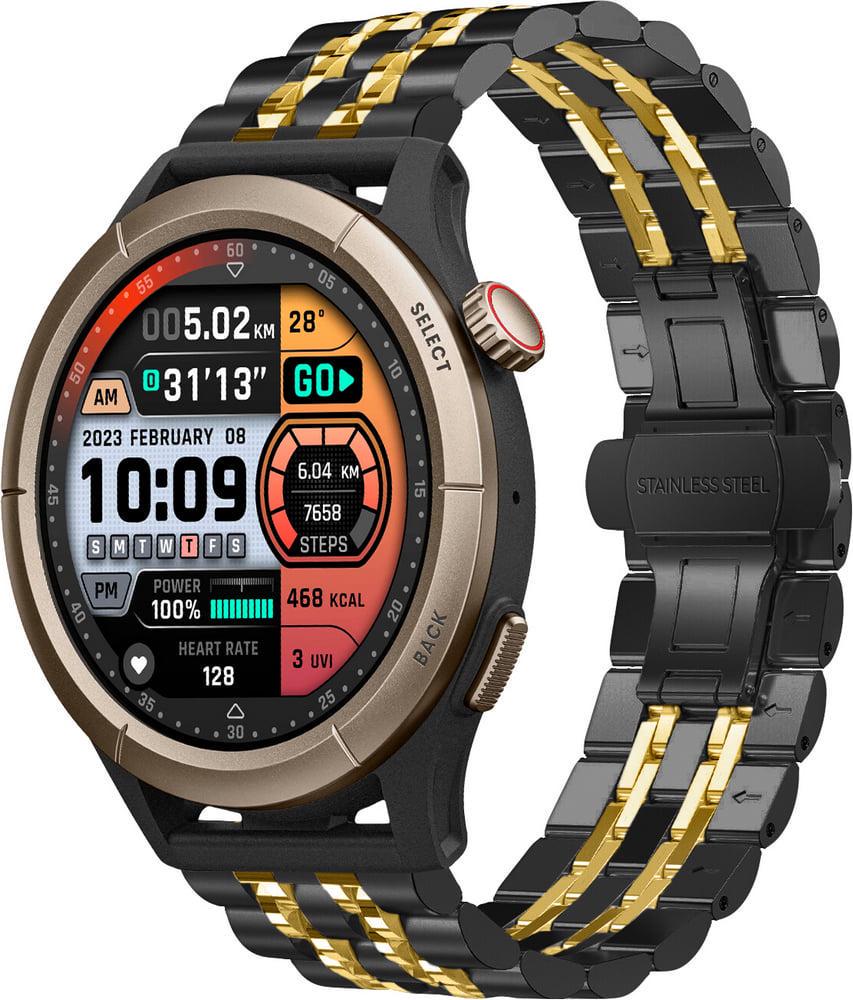 Браслет металлический Spinye Line для Amazfit Cheetah Round/Cheetah Pro Black Gold (38453-02)