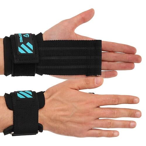 Напульсник спортивный для запястья и кисти LiveUp LP8704 POWER STRAP с лямкой для тяги 2 шт. Черный (34716234)