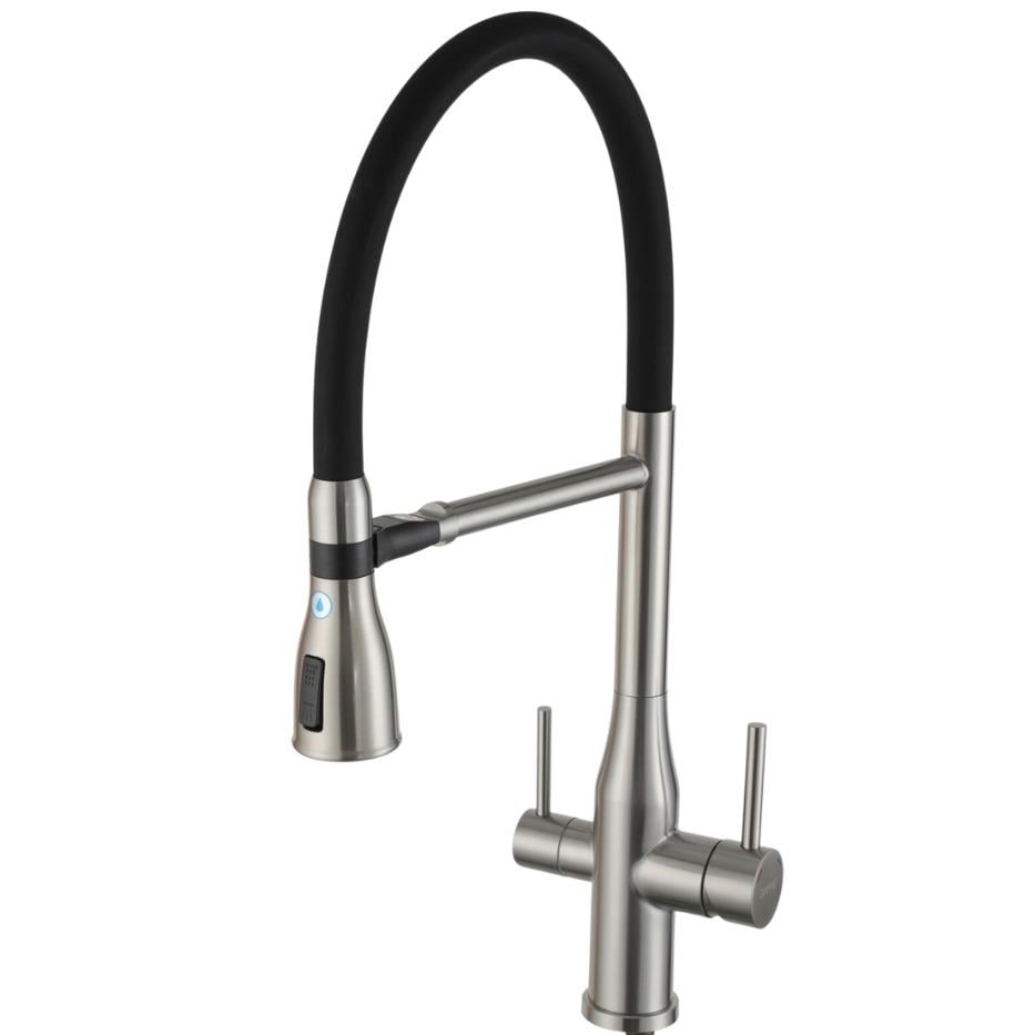 Смеситель для кухни Gappo G4399-75 на две воды Черный (174251)