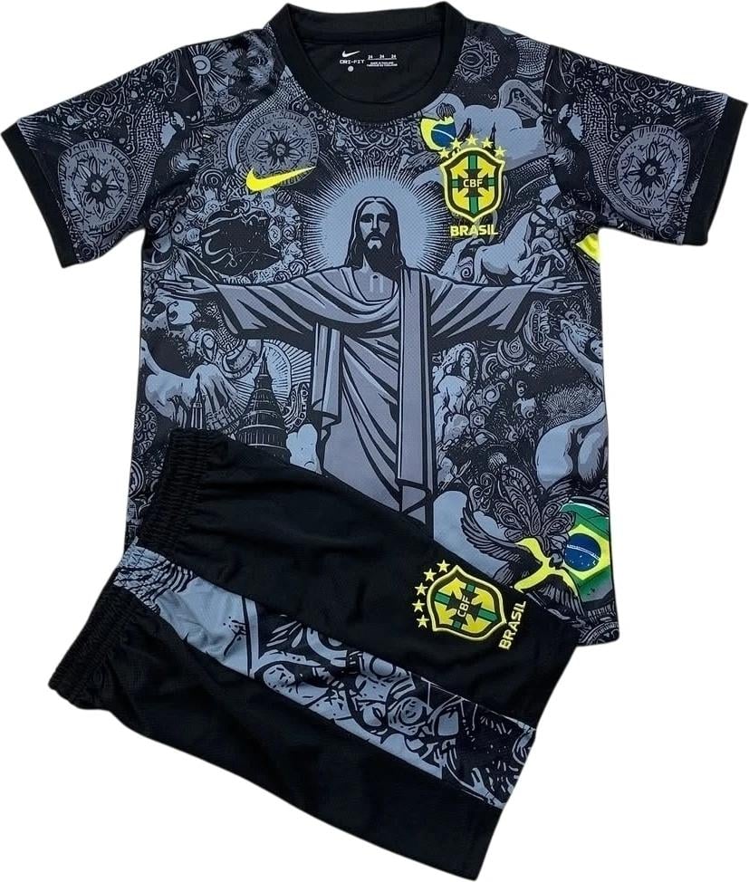Футбольная форма сборной Бразилии 2024-2025 F0216 лимитированная L Серо-черный (27720661)