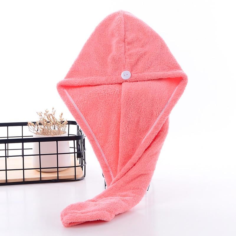 Полотенце-тюрбан HairTowel для сушки волос из микрофибры с пуговицей 64х24 см Розовый (200) - фото 3 Полотенце-тюрбан HairTowel для сушки волос из микрофибры с пуговицей 64х24 см Розовый (200) - фото 3