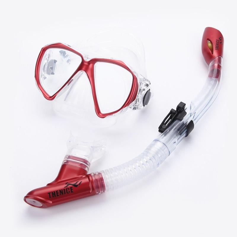 Маска для дайвинга TheNice M2018 + S209 с трубкой Красный (SUN3470)