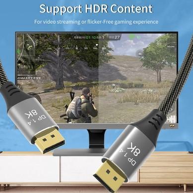 Кабель цифровой Techflex DP2DP1.4-MM-02 DisplayPort V1.4 d 6 мм 32.4 Гбит/с 144 Гц 2 м Черный (000048832) - фото 6