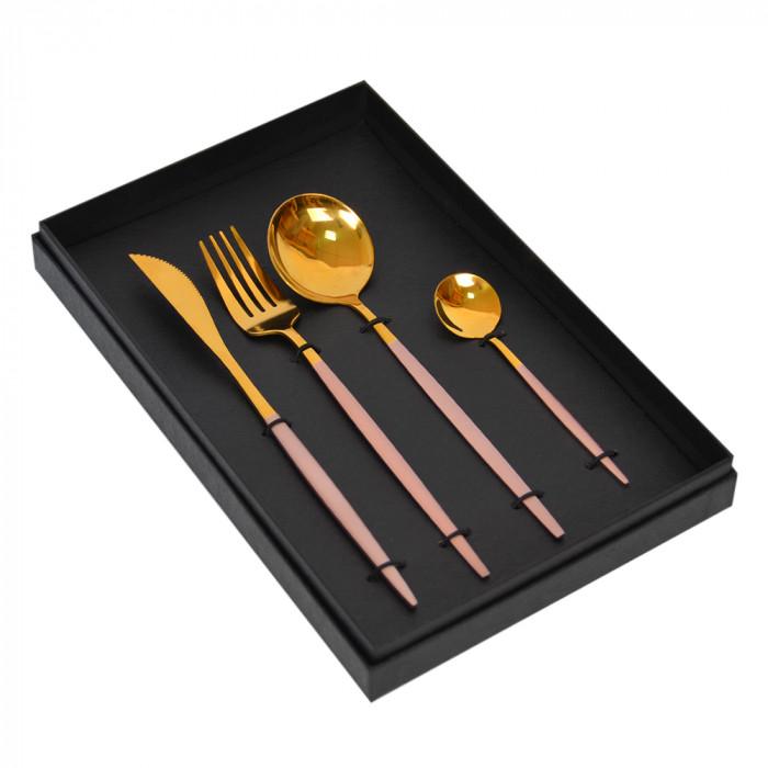 Набор столовых приборов Pink 4 шт Розовый (VL006)