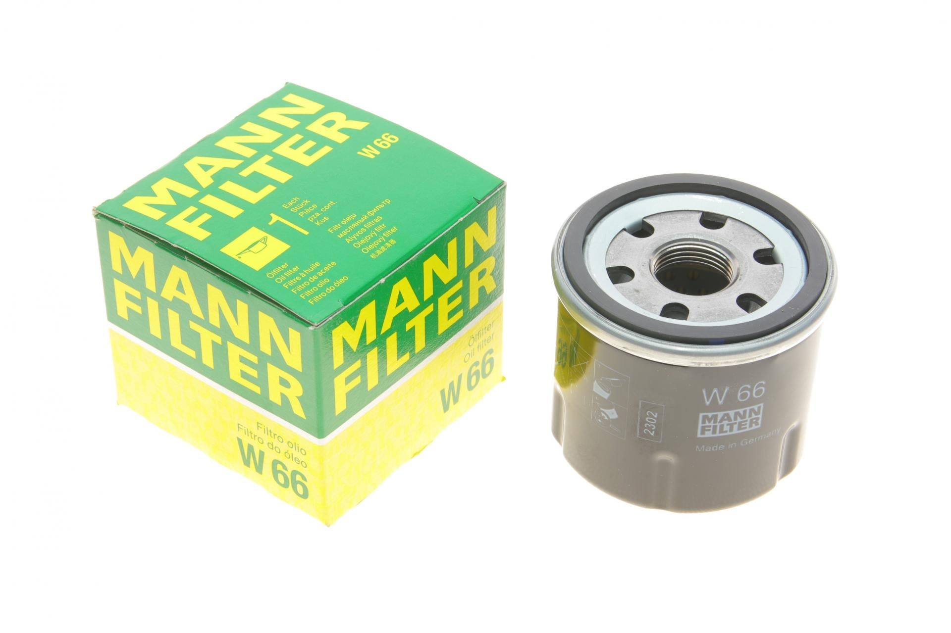 Фильтр масляный Mann-Filter для Renault Kangoo 1,2 97-07/Clio 1,0-1,2 00-15/Logan 1,0-1,2 09-/Nissan Kubistar 03- (W 66)