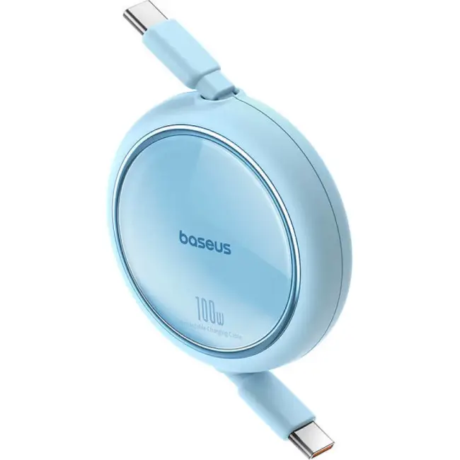 Кабель BASEUS Free2Draw Mini Retractable Charging Cable Type-C to Type-C P10364500311-00 100W 1 м Blue - фото 2