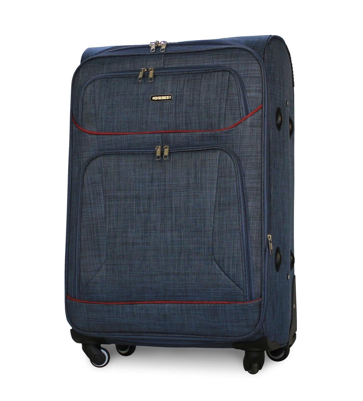 Чемодан ORMI 701 тканевый большой на 4 колесах 74х48х30 см 90 л Синий
