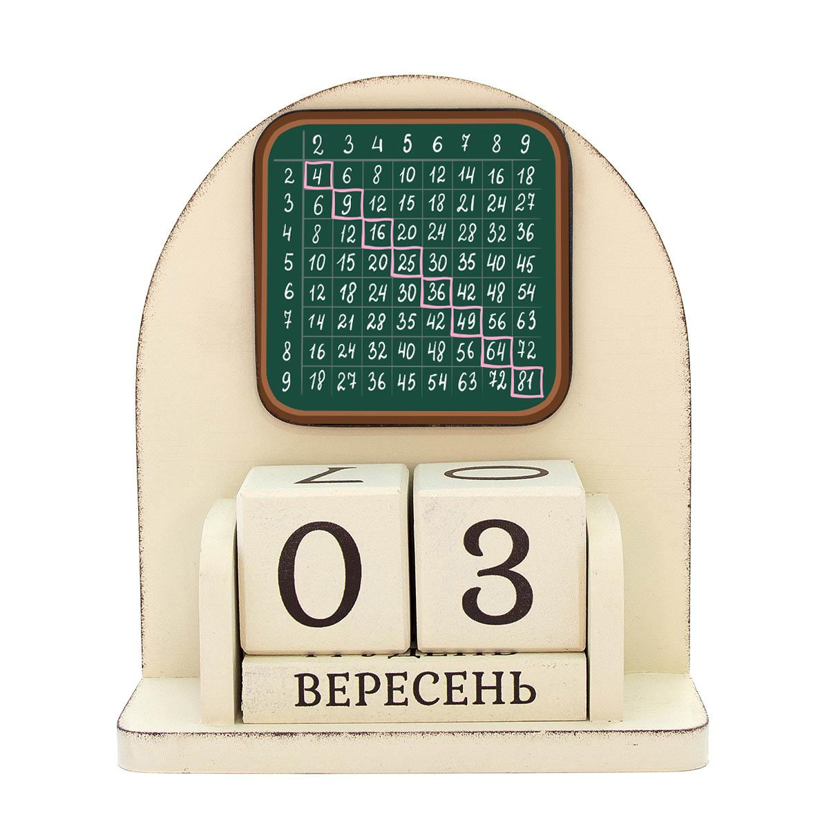 Настольный вечный календарь GrayCat "Таблица умножения" 16x14x9 см