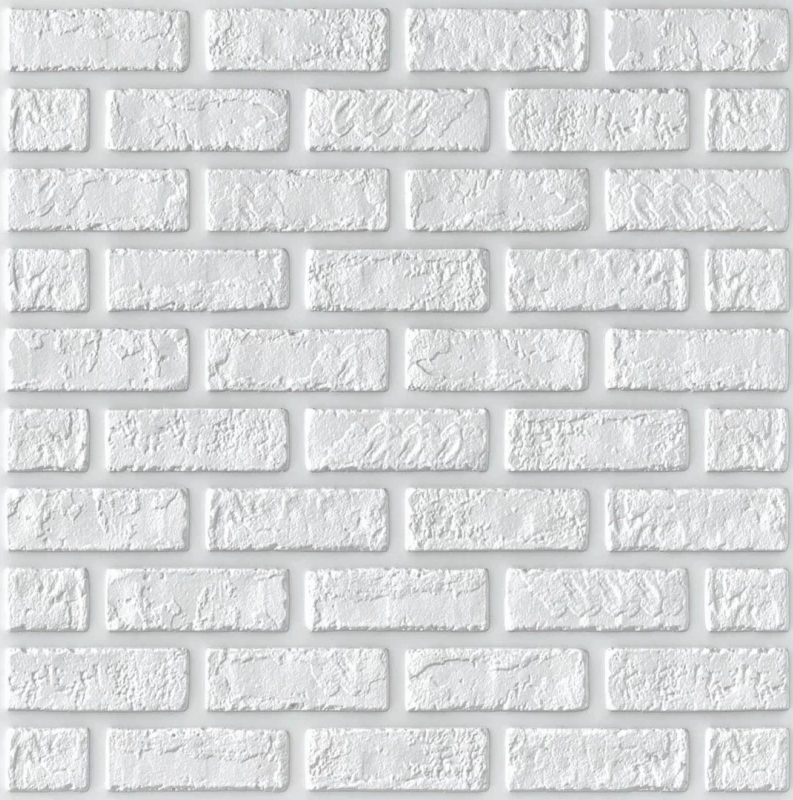 Панель декоративная 3D самоклеющаяся под кирпич 700x700x5 мм Белый (3601-5)