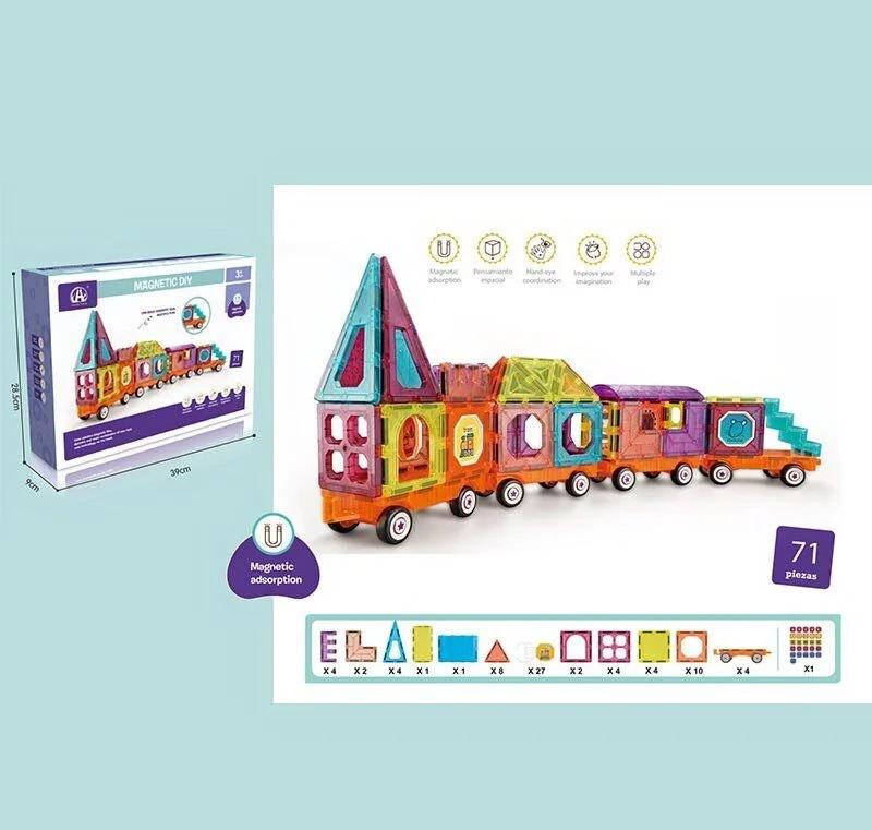 Конструктор магнітний Будинок на колесах 71 деталь Multicolor (160358) - фото 2