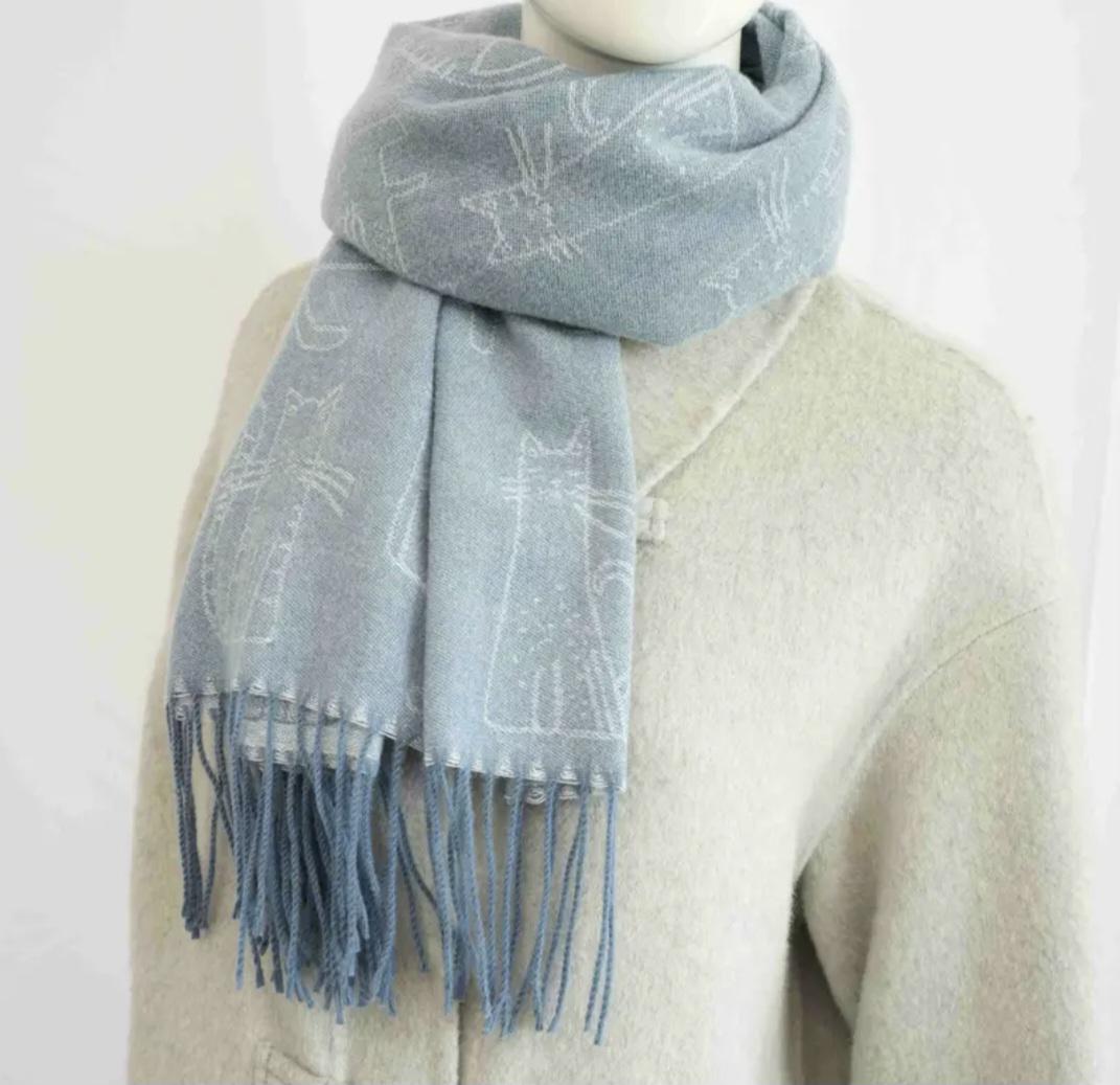 Шарф квадратний теплий Зелено-сірий (00044) - фото 2 Шарф квадратний теплий Зелено-сірий (00044) - фото 2