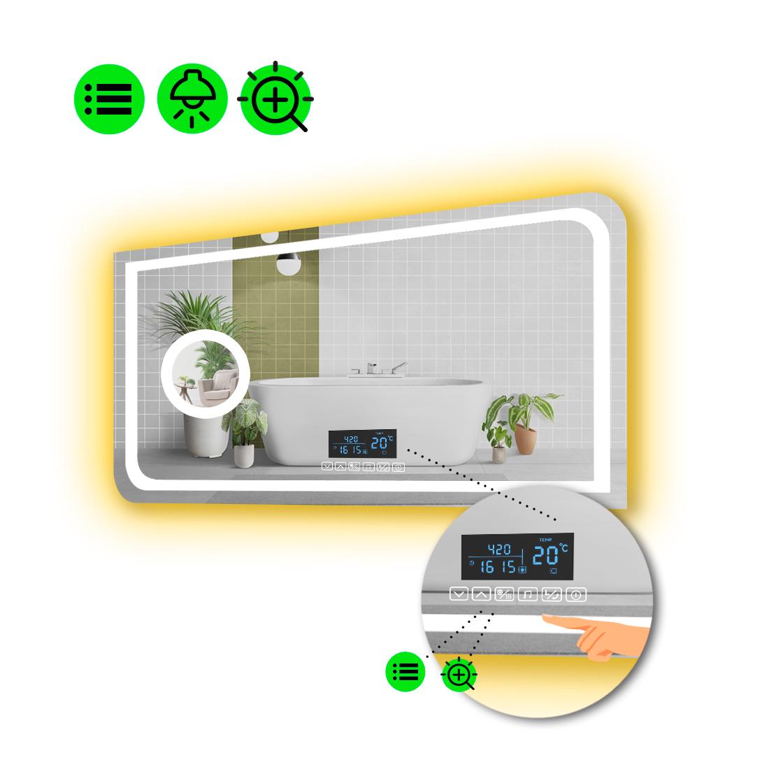 Зеркало с LED подсветкой Noemi с Smart-блоком 100x60 см (8994798)