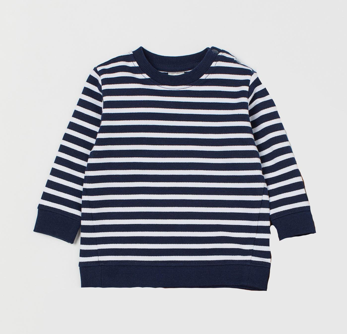 Світшот H&M Смужка 80 см Біло-синій (5028262041)