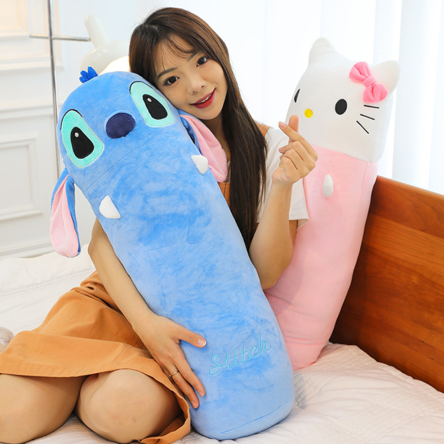 М'яка іграшка батон подушка Стіч з вушками 80 см Синій (9113/80) - фото 3