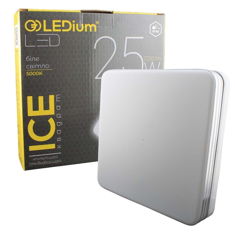 Світильник світлодіодний LEDium ICE 25W 2250Lm 5000k IP44 квадрат (17479)